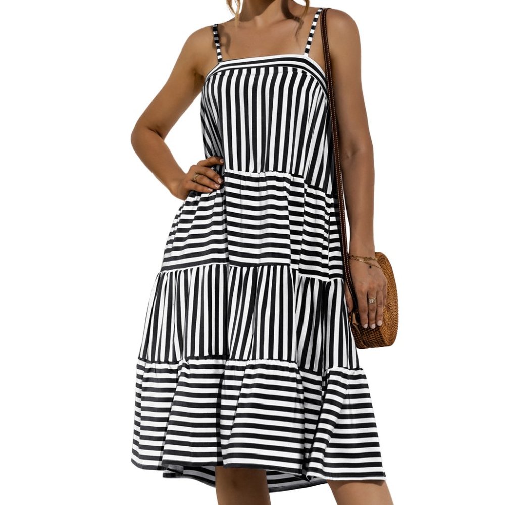 Striped Spring Ruffle Babydoll Dress - Picture 4 of 7